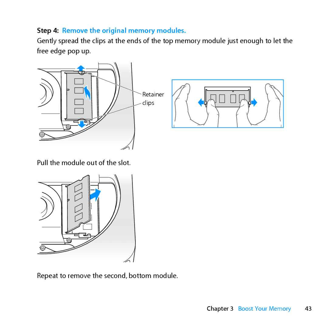 Apple MC936LL/A manual Remove the original memory modules 