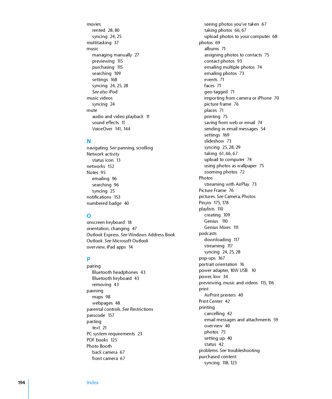 Apple MC769C/A, MC992LL/A, MC983LL/A, MC987LL/A, MC963LL/A, MC774LL/A, MC959LLA, MC982LL/A, MC823LL/A manual Numbered badge, 194 