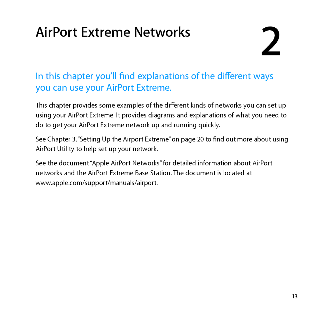 Apple MD031LL/A setup guide AirPort Extreme Networks 