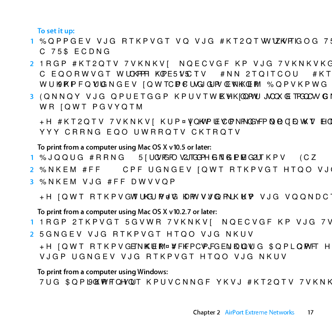 Apple MD031LL/A setup guide To print from a computer using Mac OS X v10.5 or later, To print from a computer using Windows 