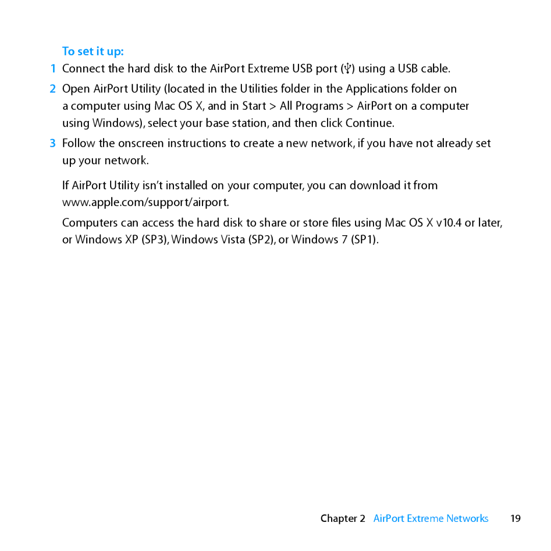 Apple MD031LL/A setup guide To set it up 