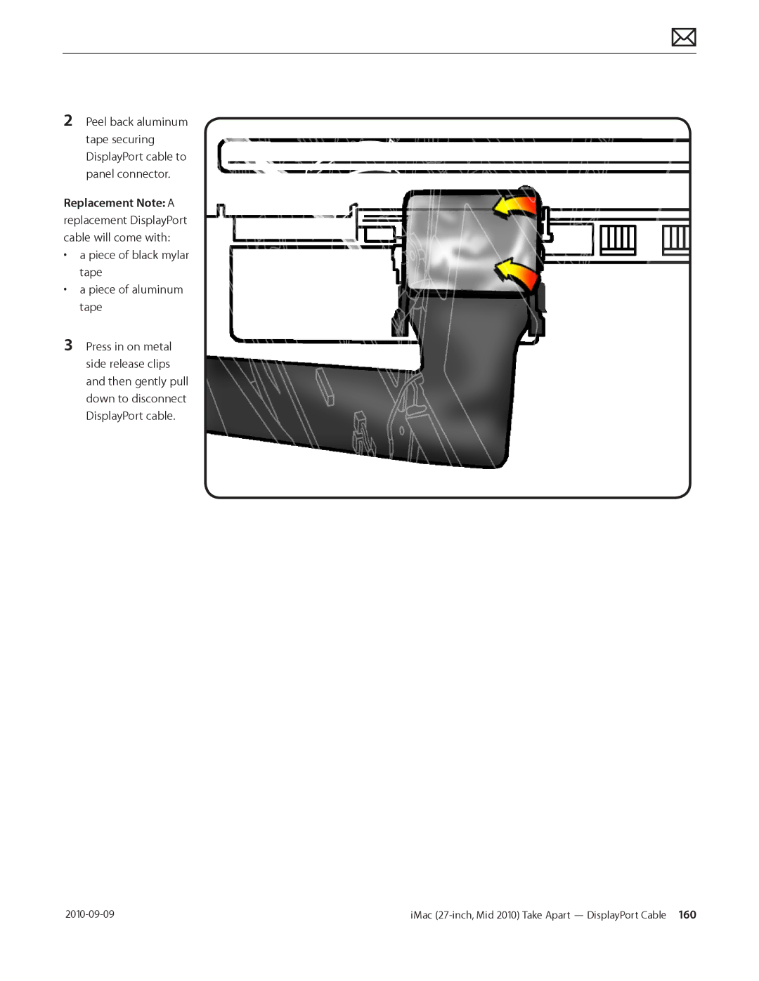 Apple MD094LL/A manual IMac 27-inch, Mid 2010 Take Apart DisplayPort Cable  