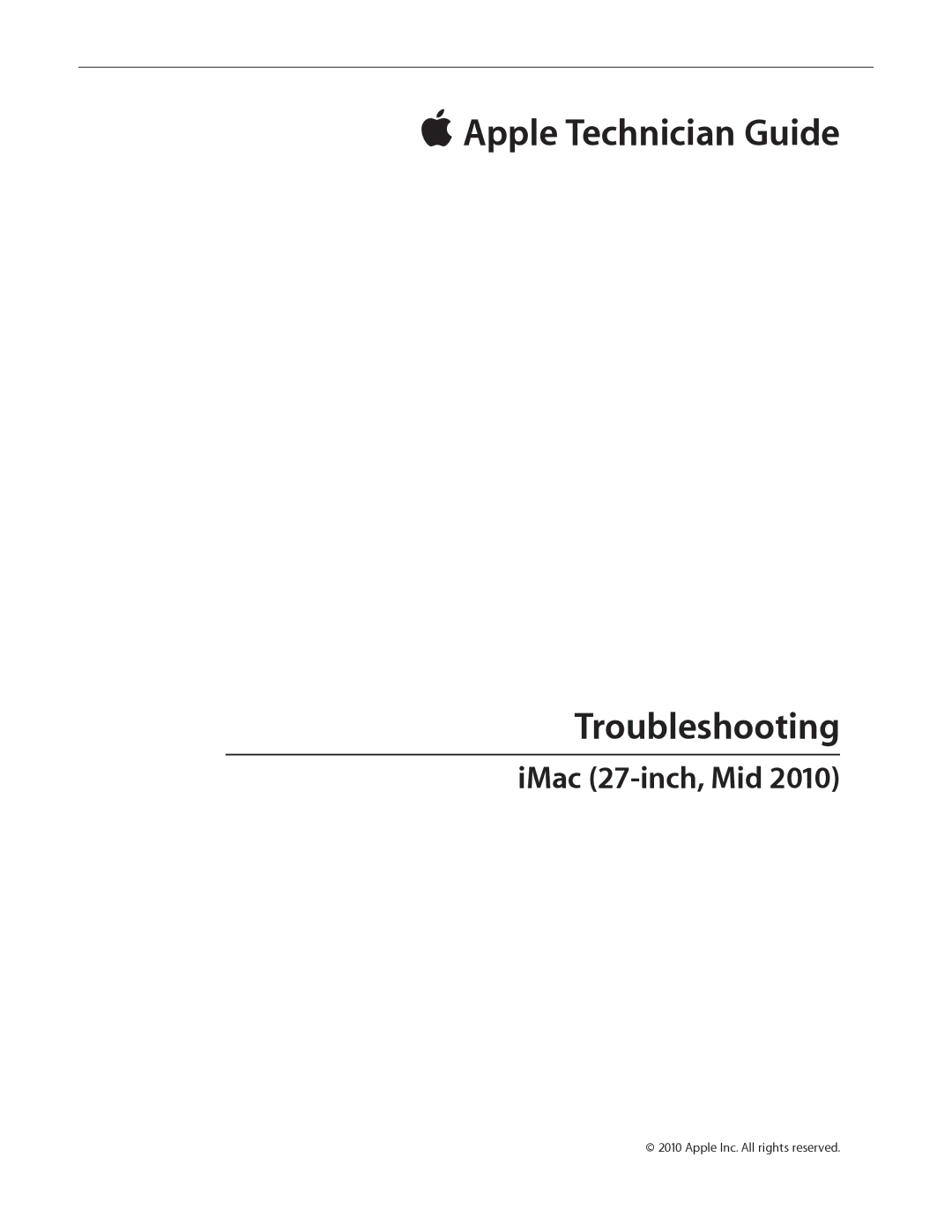 Apple MD094LL/A manual  Apple Technician Guide Troubleshooting 