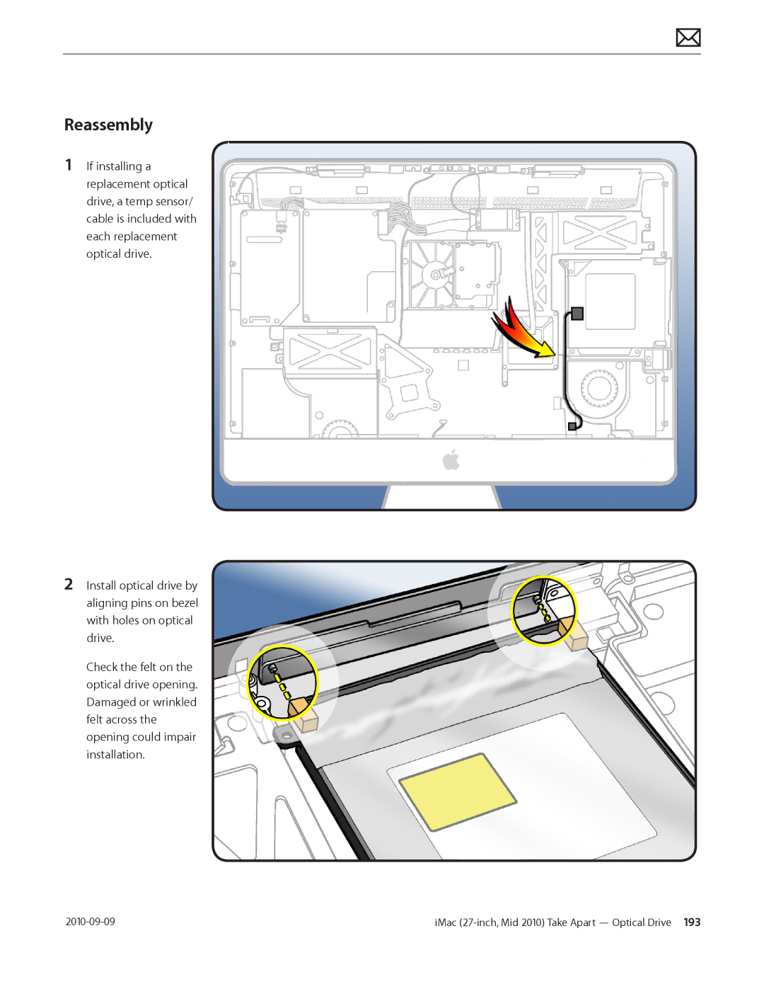 Apple MD094LL/A manual Reassembly 