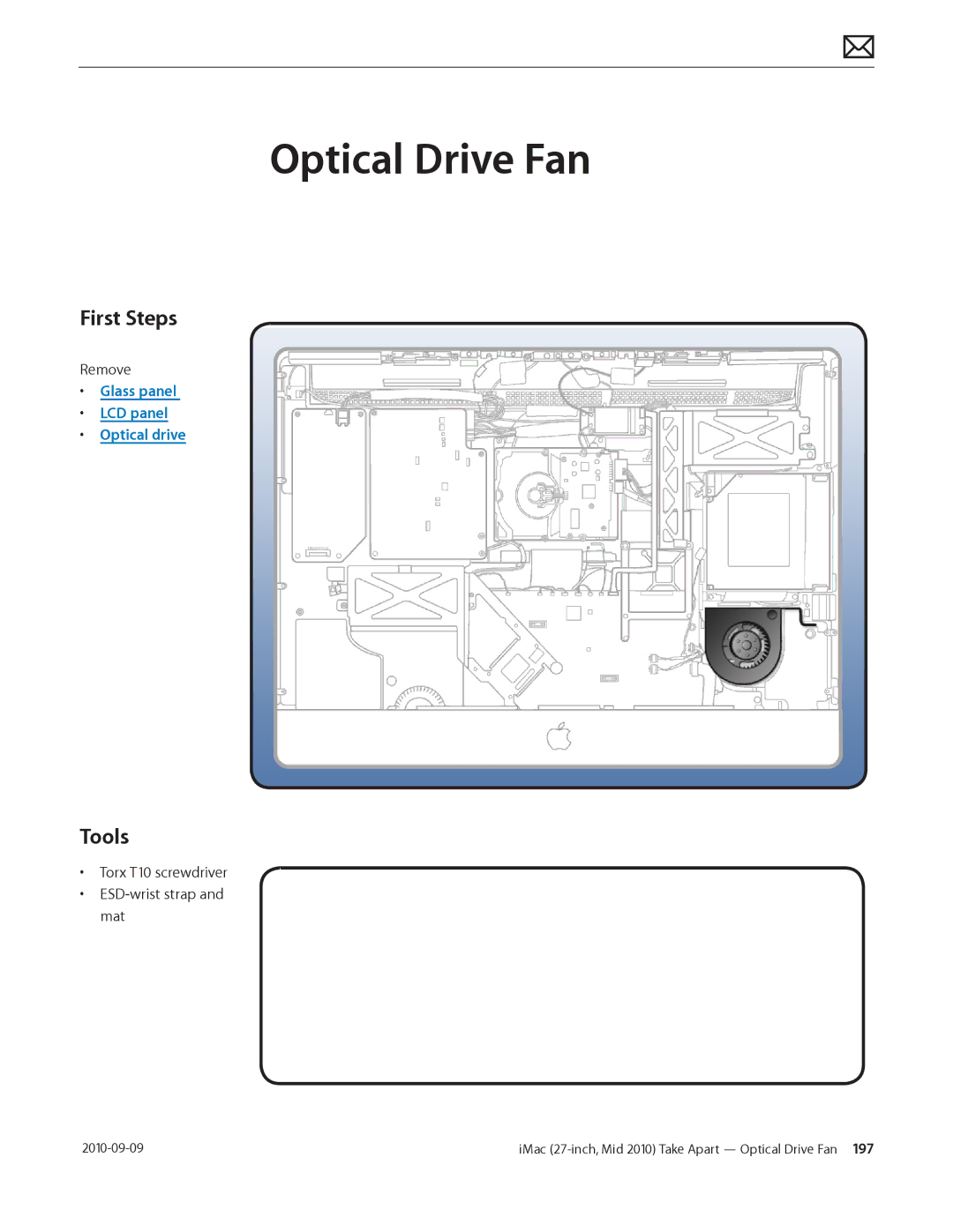 Apple MD094LL/A manual Optical Drive Fan, Tools 