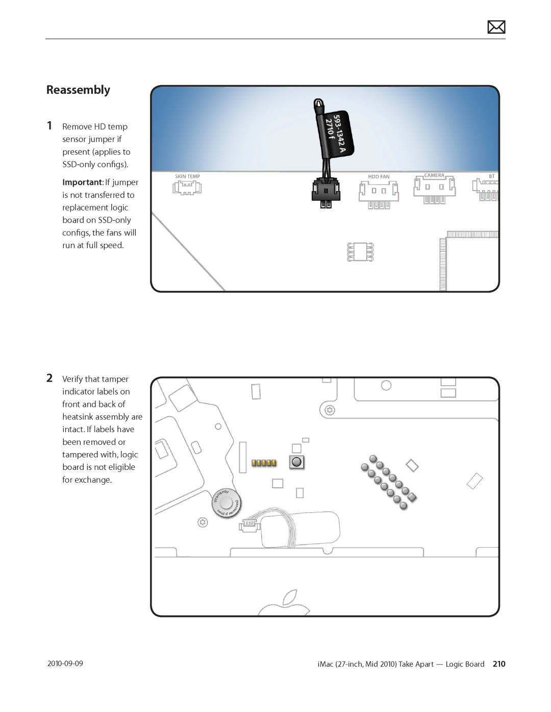 Apple MD094LL/A manual Reassembly 