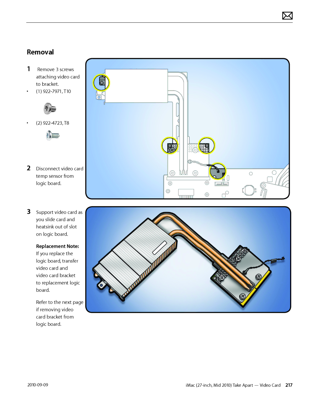 Apple MD094LL/A manual Removal 