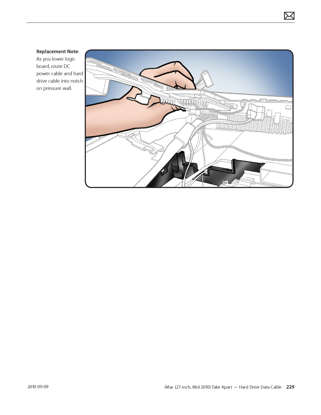 Apple MD094LL/A manual IMac 27-inch, Mid 2010 Take Apart Hard Drive Data Cable  