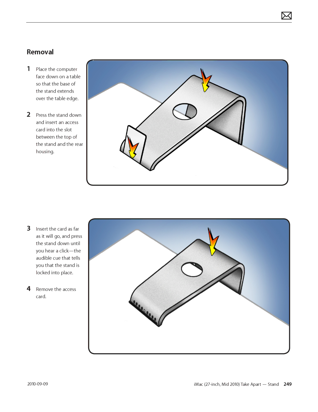 Apple MD094LL/A manual Remove the access card 