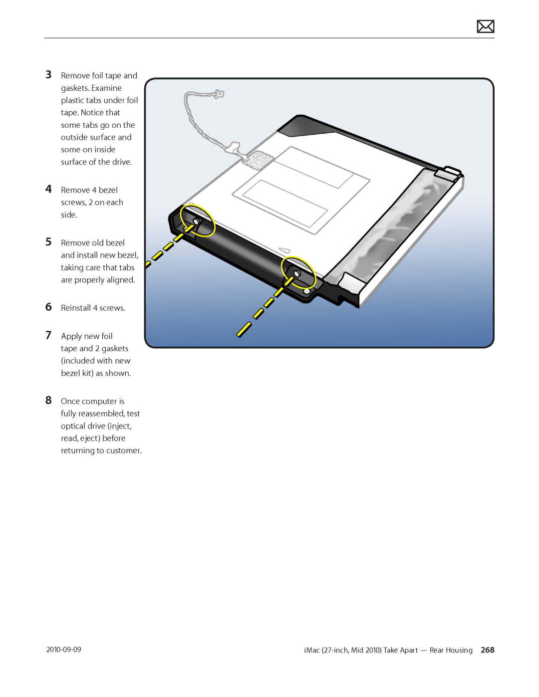 Apple MD094LL/A manual Reinstall 4 screws 