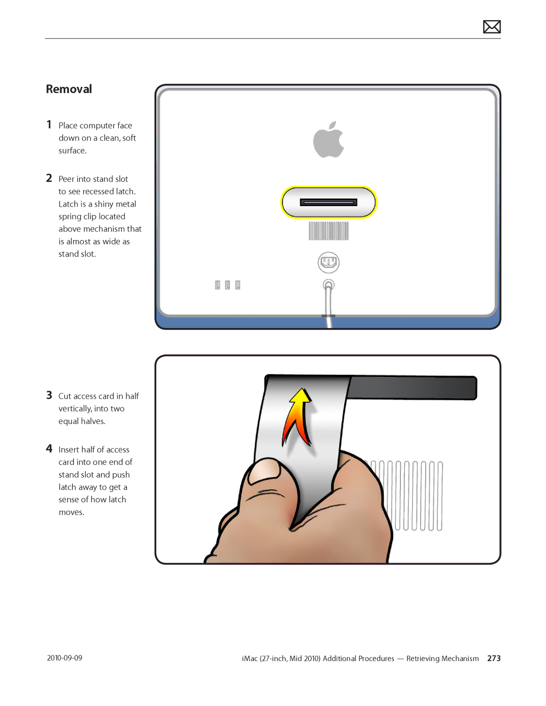 Apple MD094LL/A manual Removal 