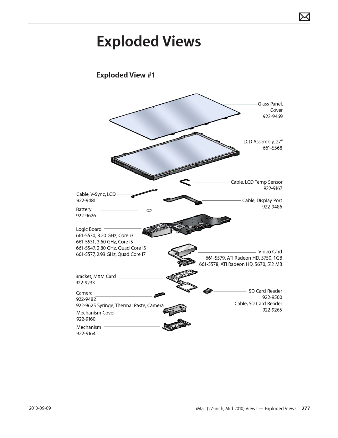 Apple MD094LL/A manual Exploded Views, Exploded View #1 