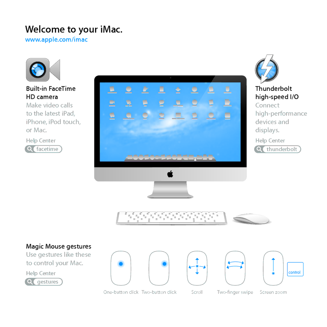 Apple MD096LL/A, MC812LL/A manual Welcome to your iMac 