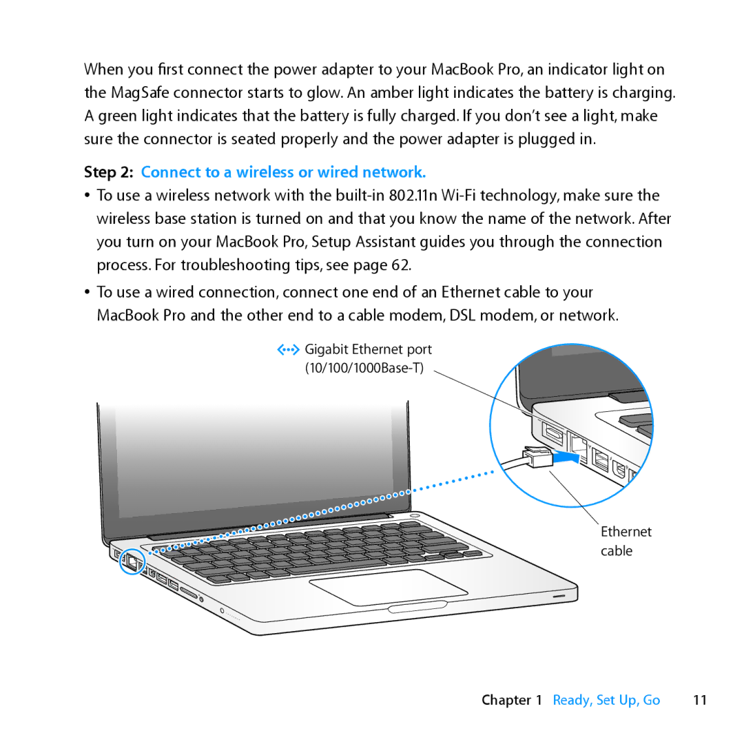 Apple MD104LL/A, MD101LL/A, MC976LL/A manual Connect to a wireless or wired network 