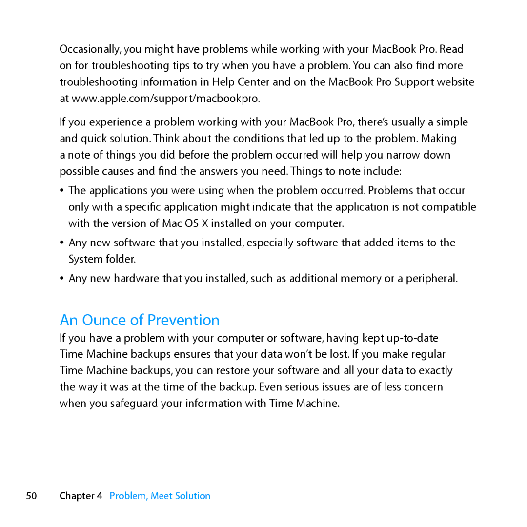 Apple MD104LL/A, MD101LL/A, MC976LL/A manual An Ounce of Prevention 