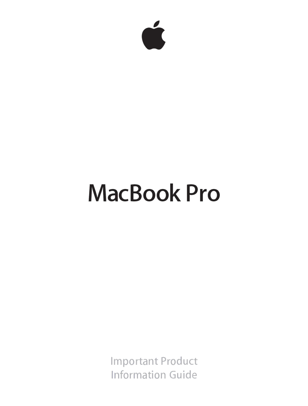 Apple MD212LL/A, MD101LL/A manual MacBook Pro 