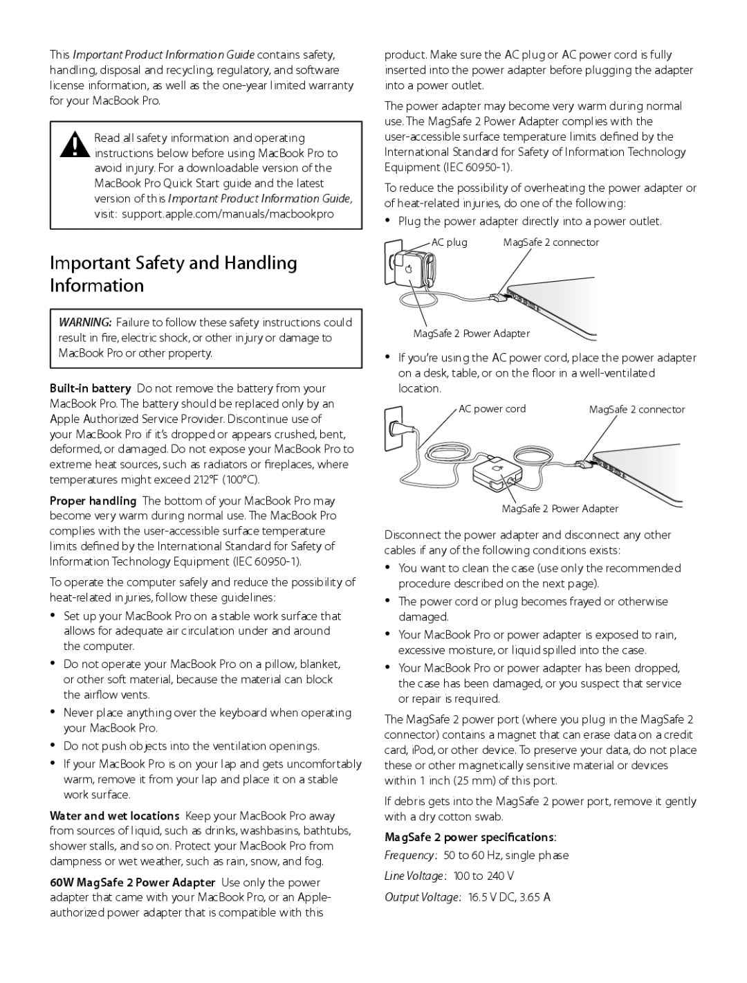 Apple MD101LL/A, MD212LL/A manual Important Safety and Handling Information 