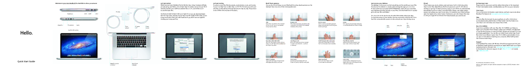 Apple MD103LL/A manual Let’s get moving, Multi-Touch gestures, Get to know your desktop, ICloud, An important note 