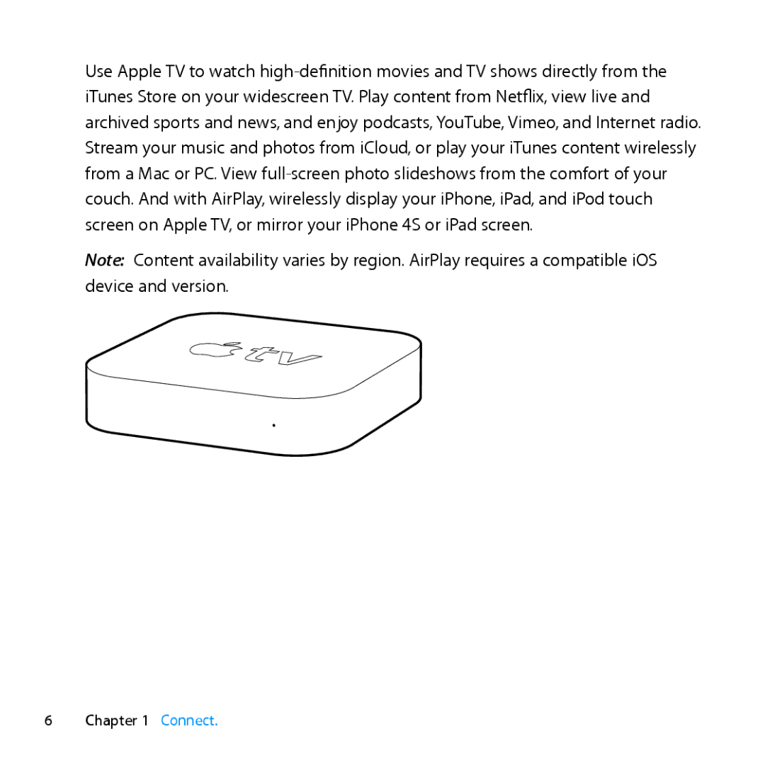 Apple MD199LL/A manual Connect 