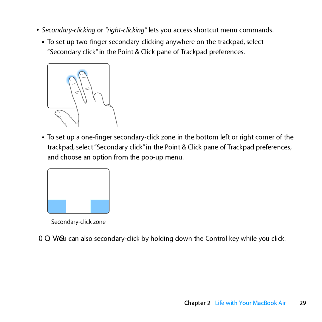 Apple MD231LL/A manual Secondary-click zone 