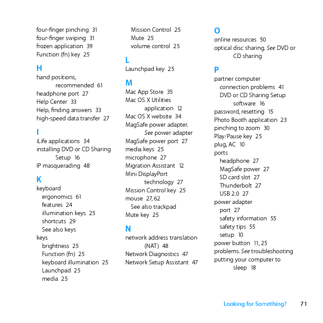 Apple MD231LL/A manual Looking for Something? 