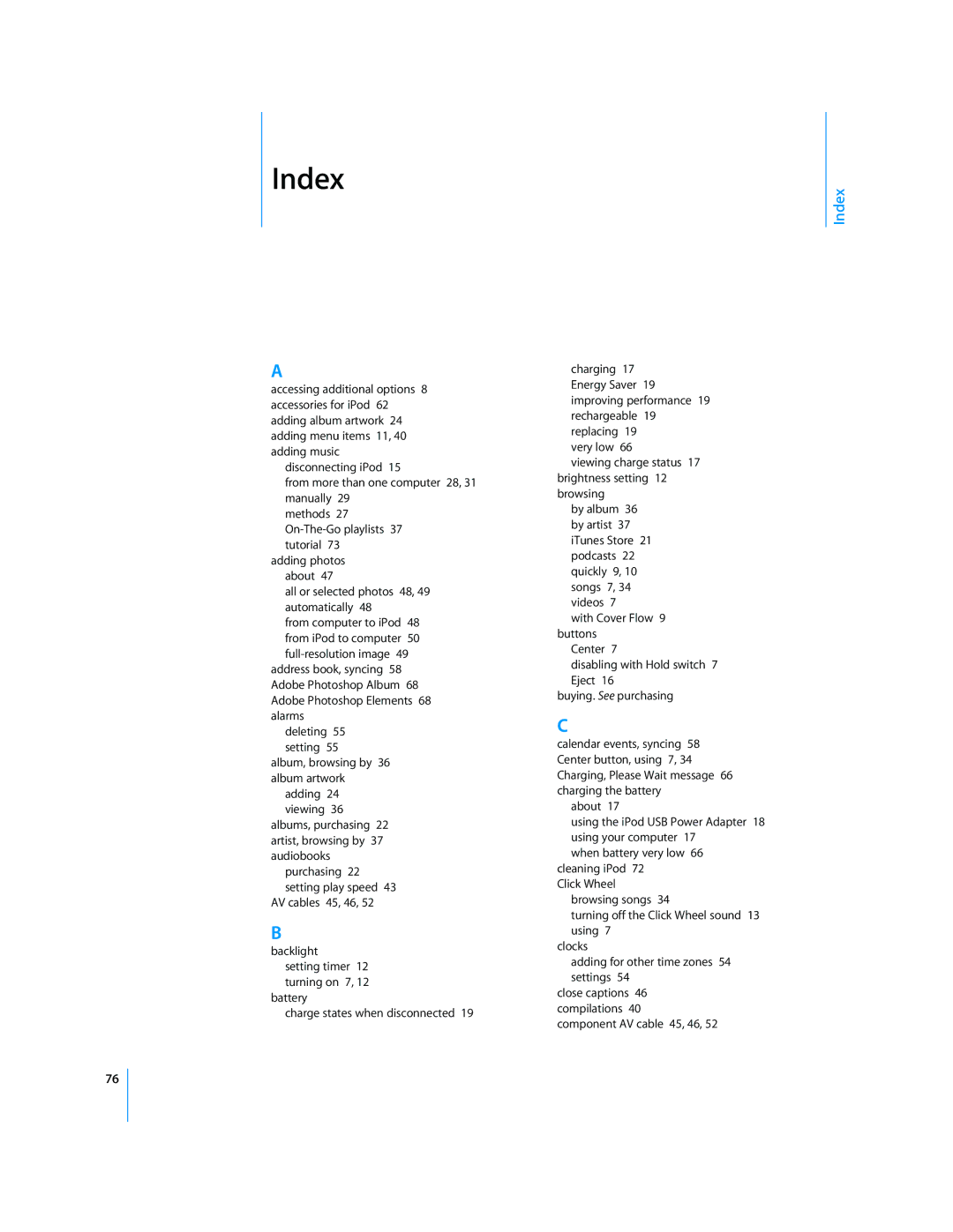 Apple MD479LL/A, MB754LL/A manual Index 