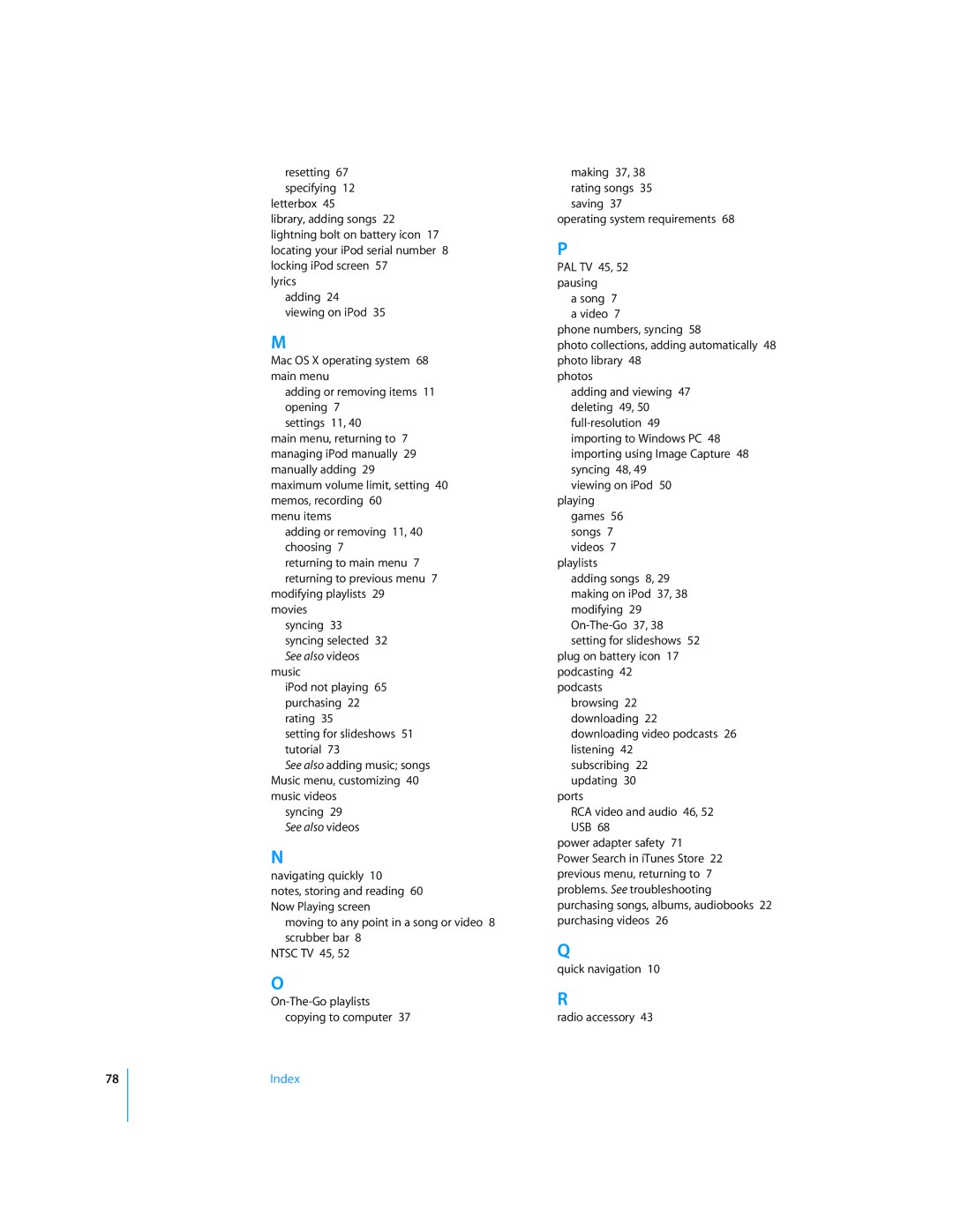 Apple MD479LL/A, MB754LL/A manual Returning to main menu 7 returning to previous menu 