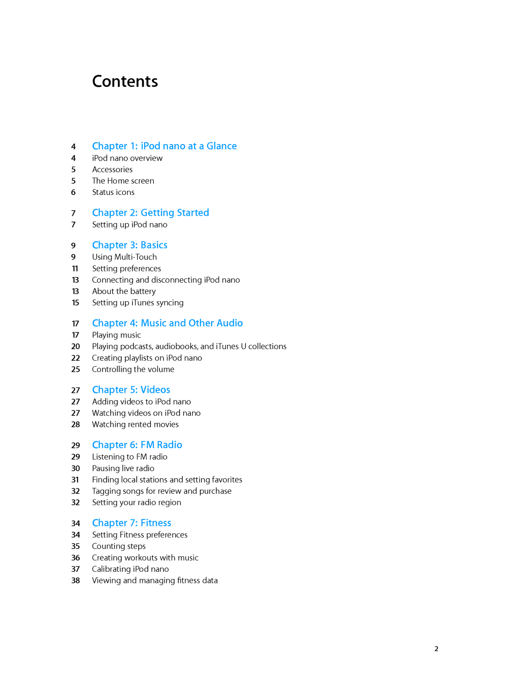 Apple MD480LL/A, MD481LL/A, MD478LL/A, MD477LL/A, MD475LL/A manual Contents 