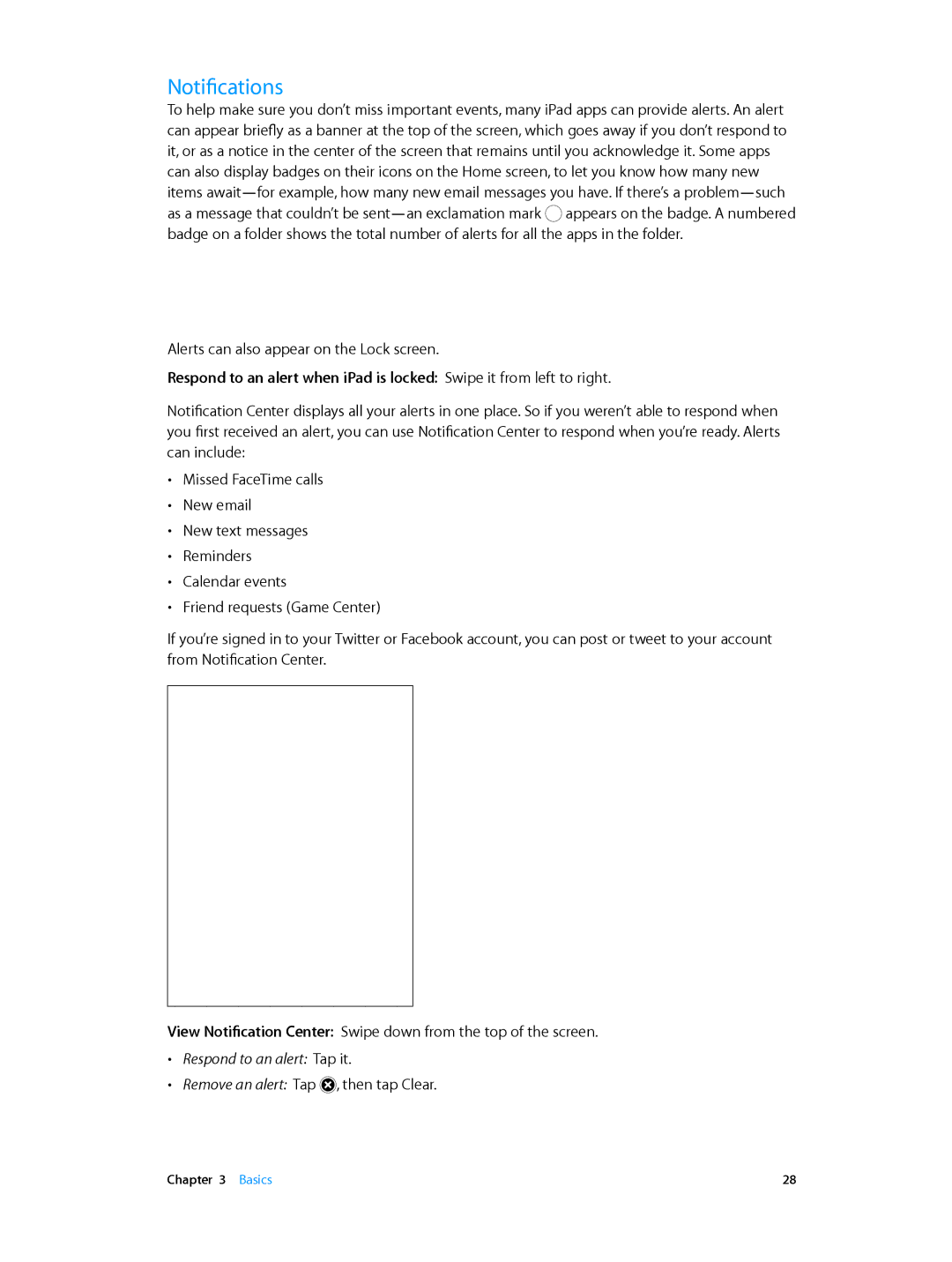 Apple MD528LL/A manual Notifications, Respond to an alert Tap it 