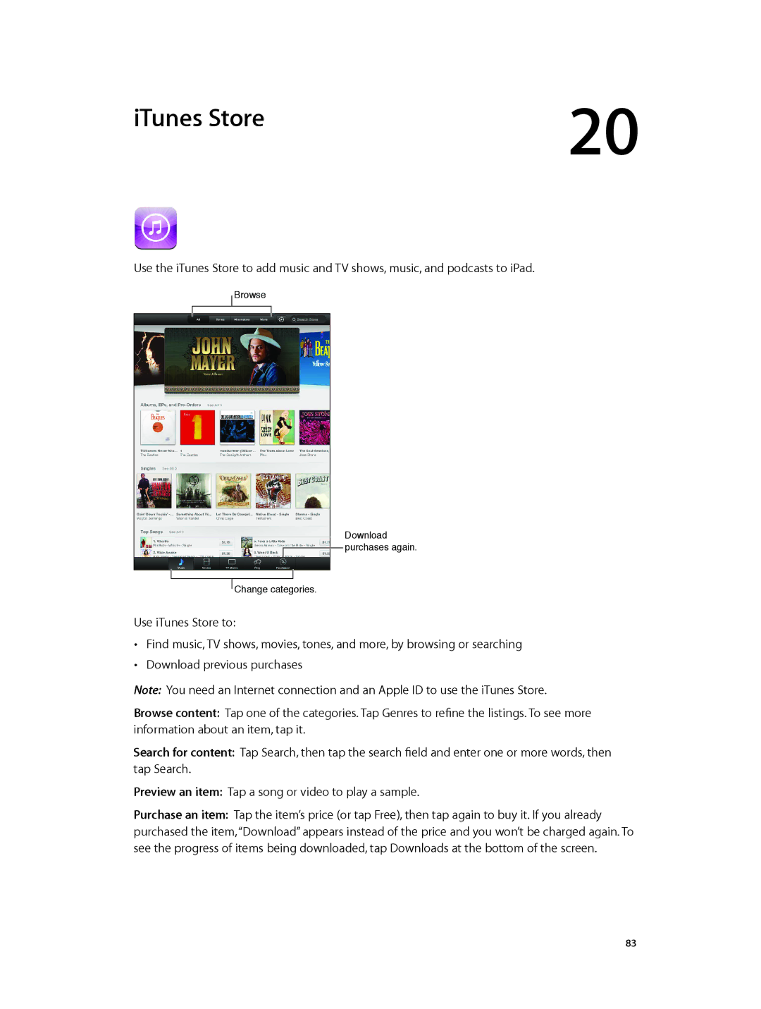 Apple MD528LL/A manual ITunes Store 