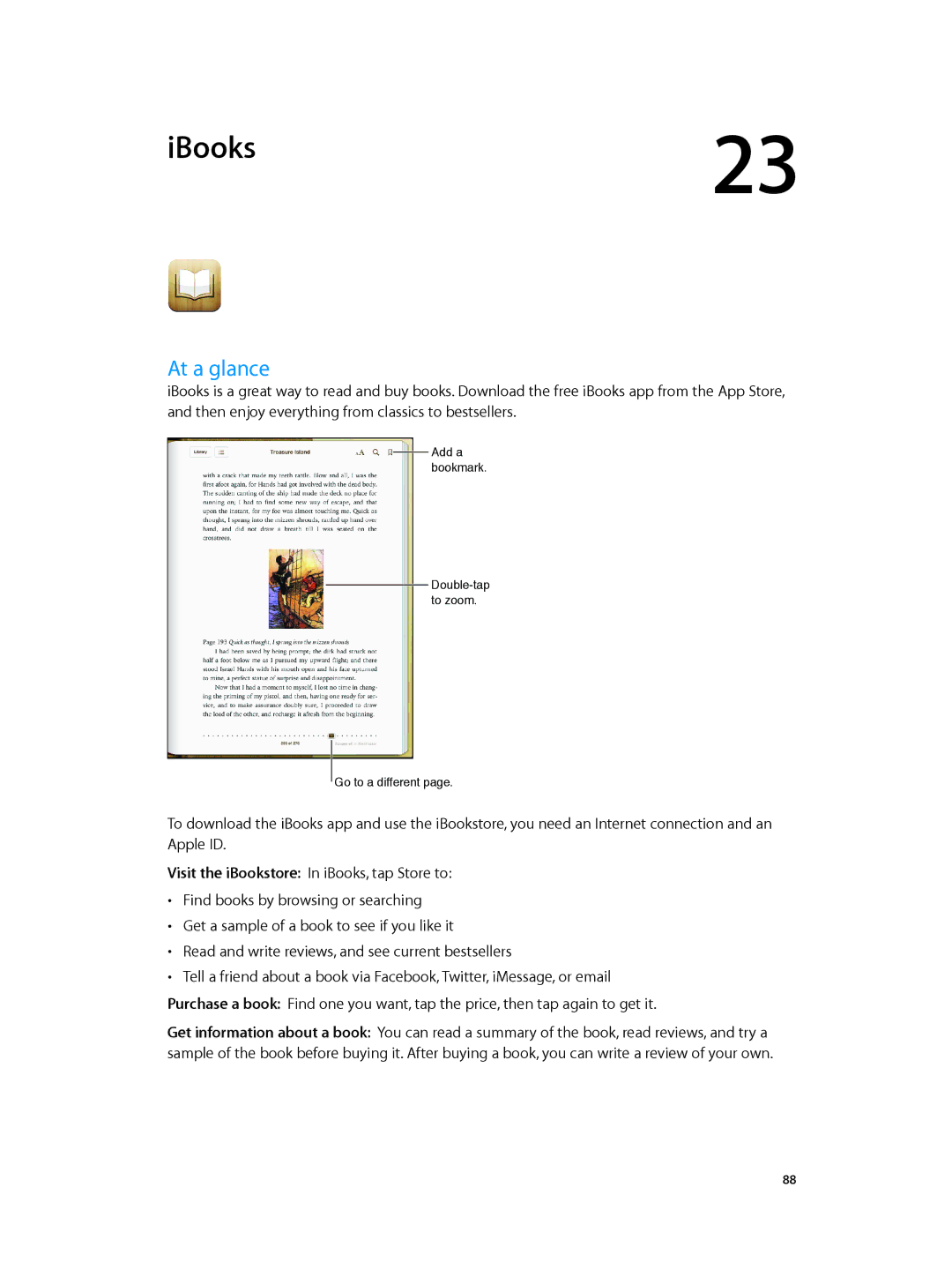 Apple MD528LL/A manual IBooks, At a glance 