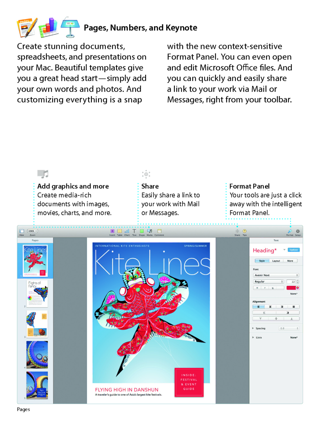 Apple MD711LL/A quick start Pages, Numbers, and Keynote, Format Panel 