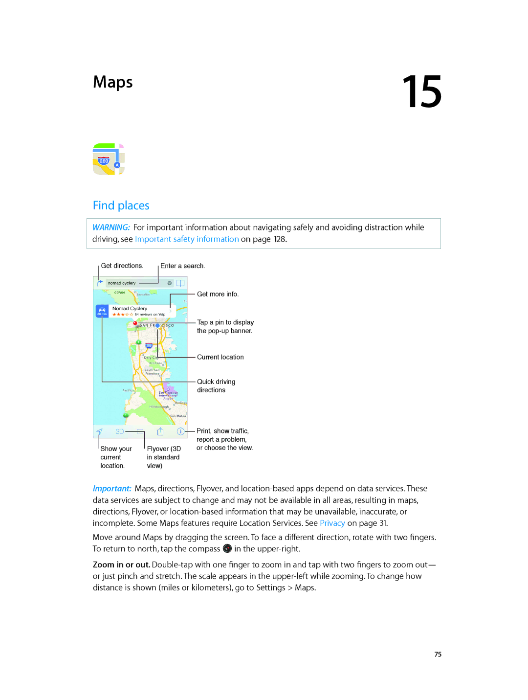 Apple MD723LL/A, MD717LL/A manual Maps, Find places 