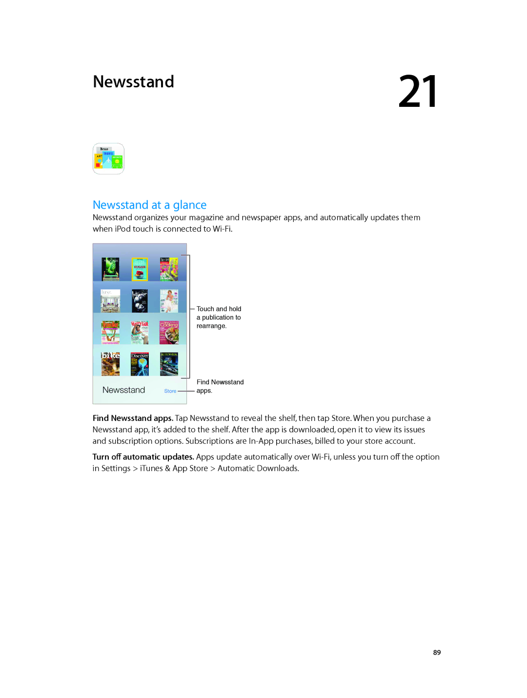 Apple MD723LL/A, MD717LL/A manual Newsstand at a glance 