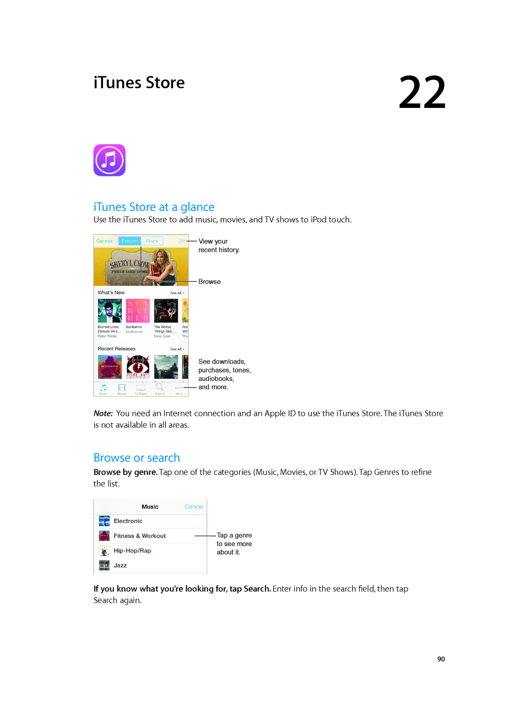 Apple MD717LL/A, MD723LL/A manual ITunes Store at a glance, Browse or search 