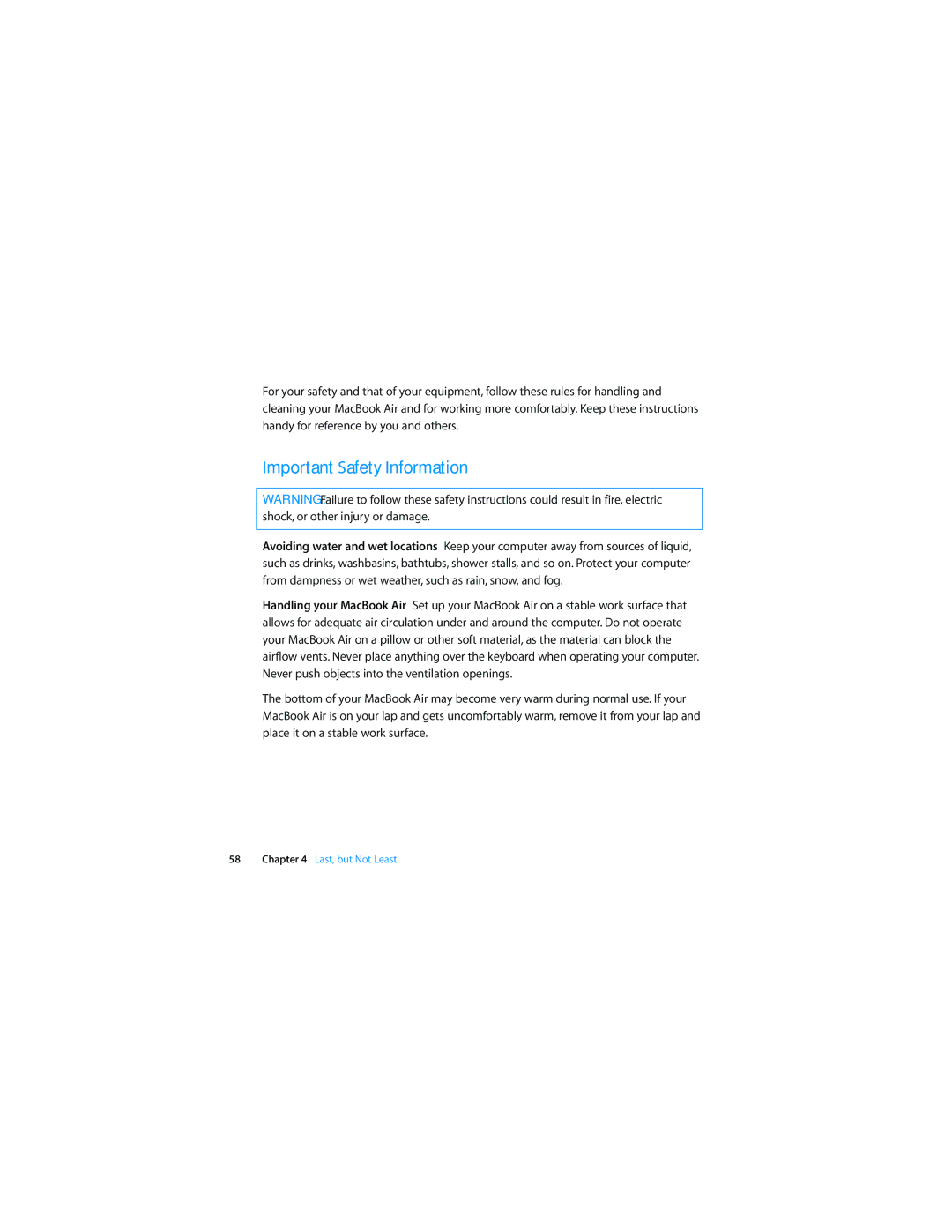 Apple MD712LL/A, MD761LL/A, MD760LL/A, MD711LL/A, MD223LL/A, MD224LL/A manual Important Safety Information, Last, but Not Least 