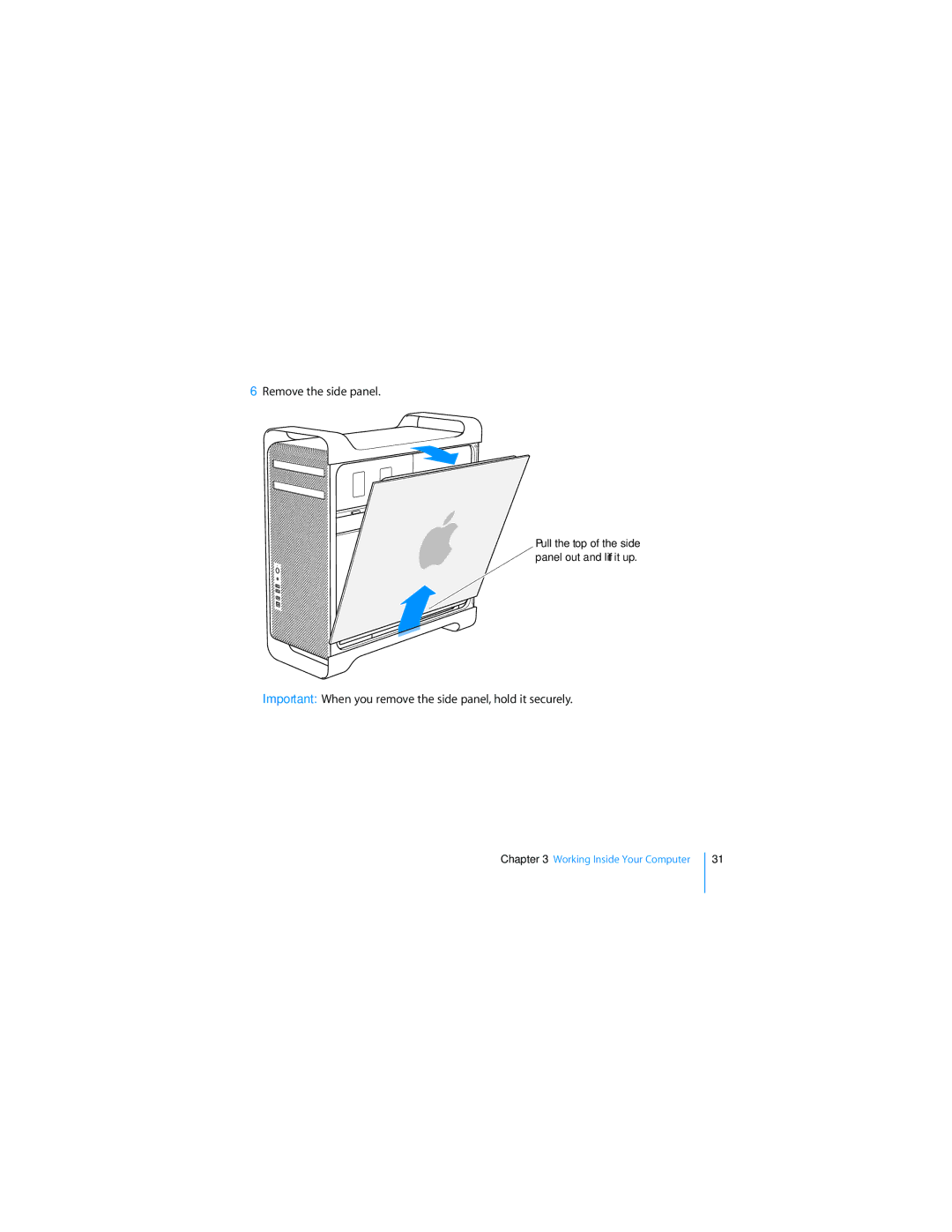 Apple MD771LL/A manual Remove the side panel 