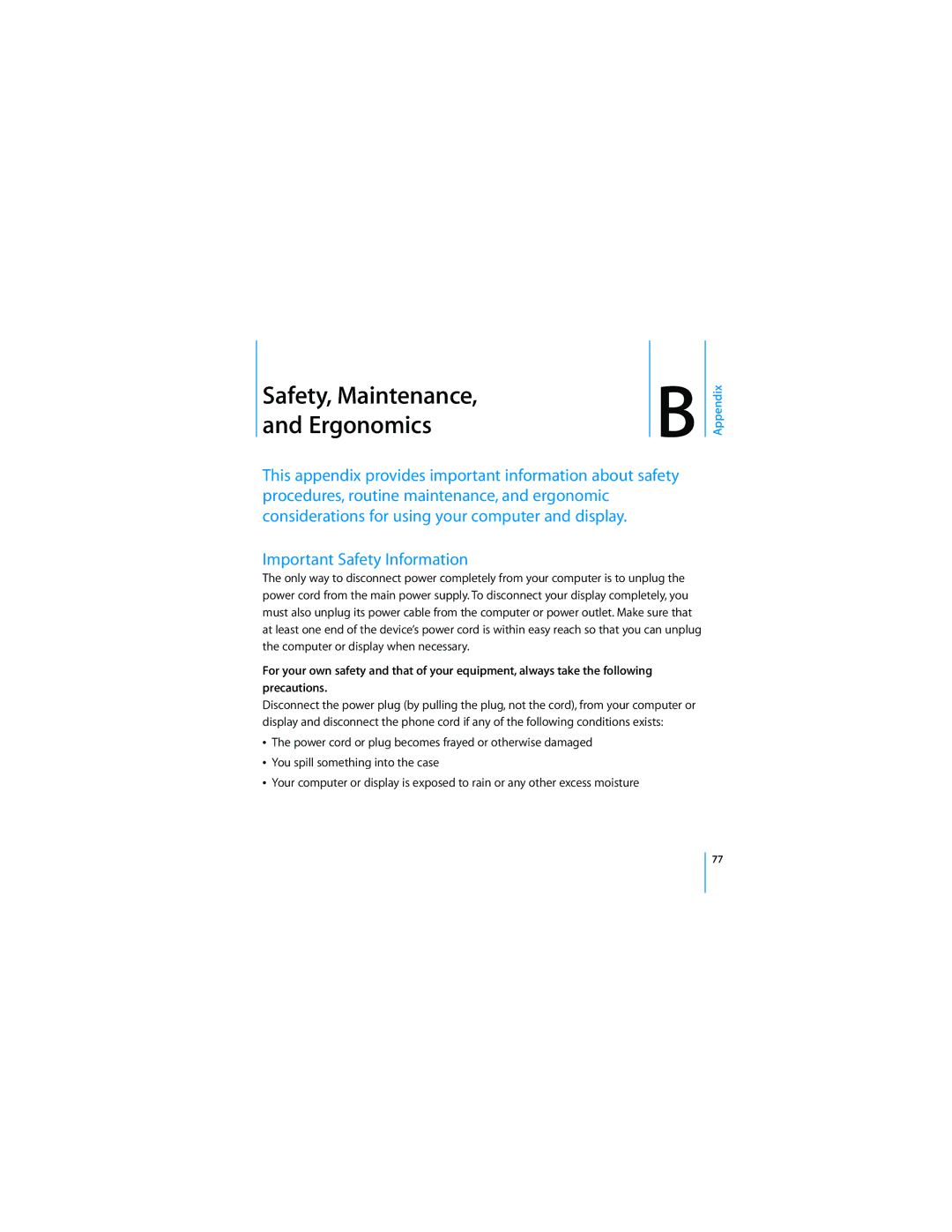 Apple MD771LL/A manual Safety, Maintenance, and Ergonomics 