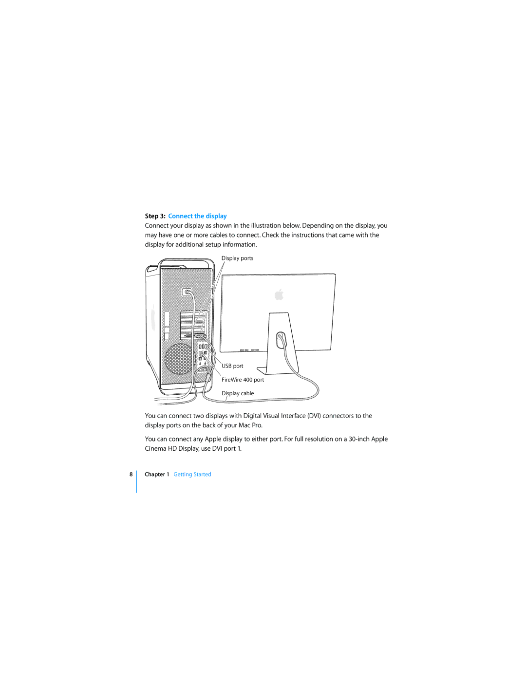 Apple MD771LL/A manual Connect the display 