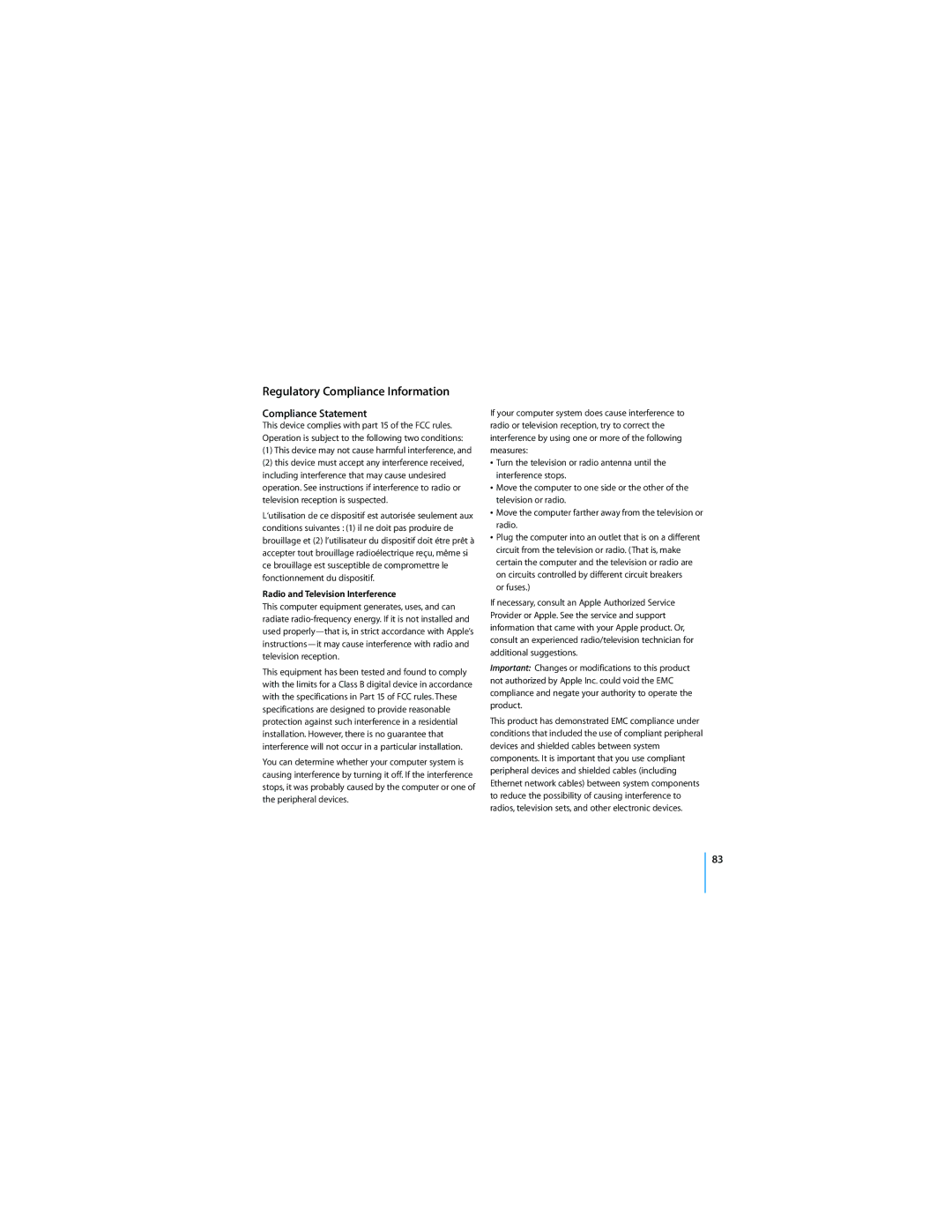 Apple MD771LL/A manual Compliance Statement 