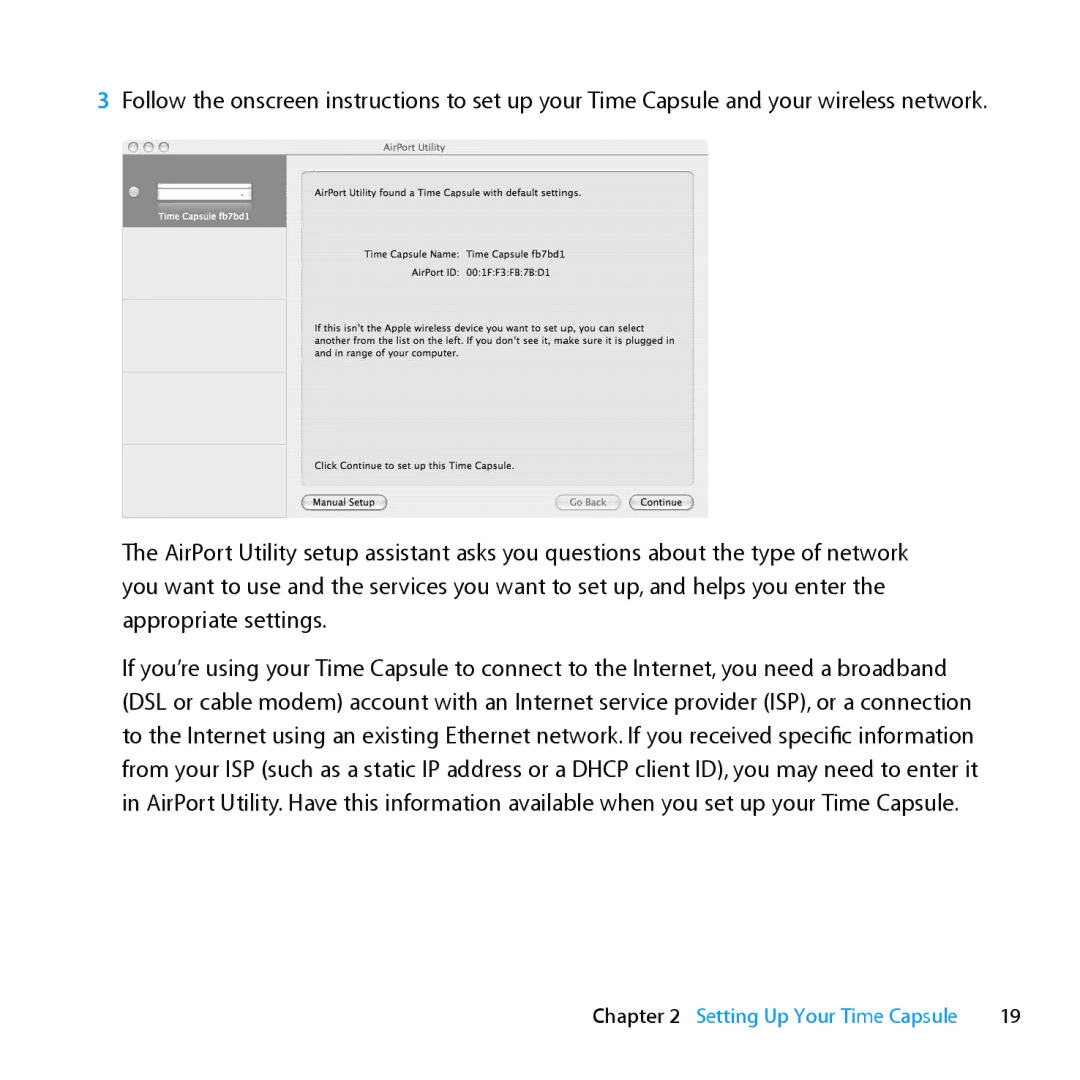 Apple MD032LL/A, ME177LL/A setup guide Setting Up Your Time Capsule 