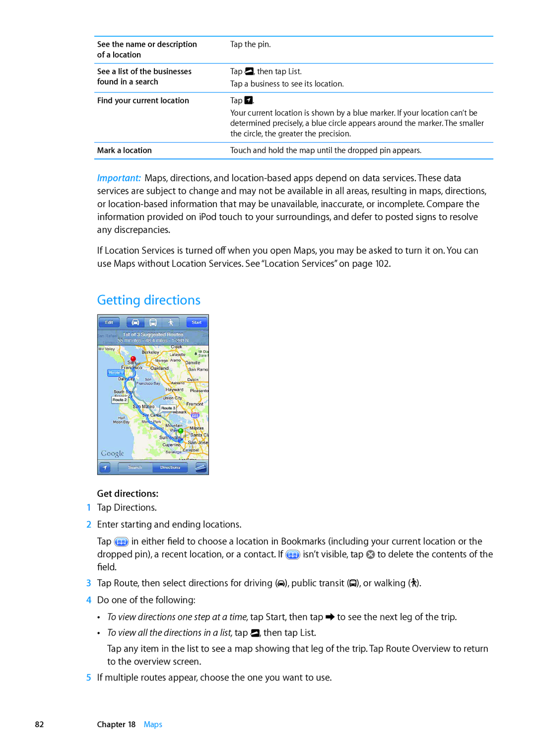 Apple ME179LL/A, MC544LL/A manual Getting directions, Get directions 