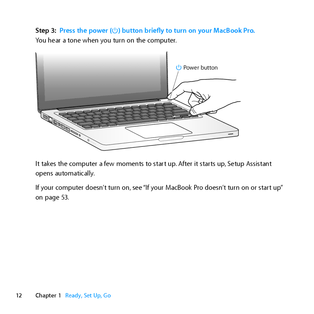 Apple ME662LL/A manual Power button 