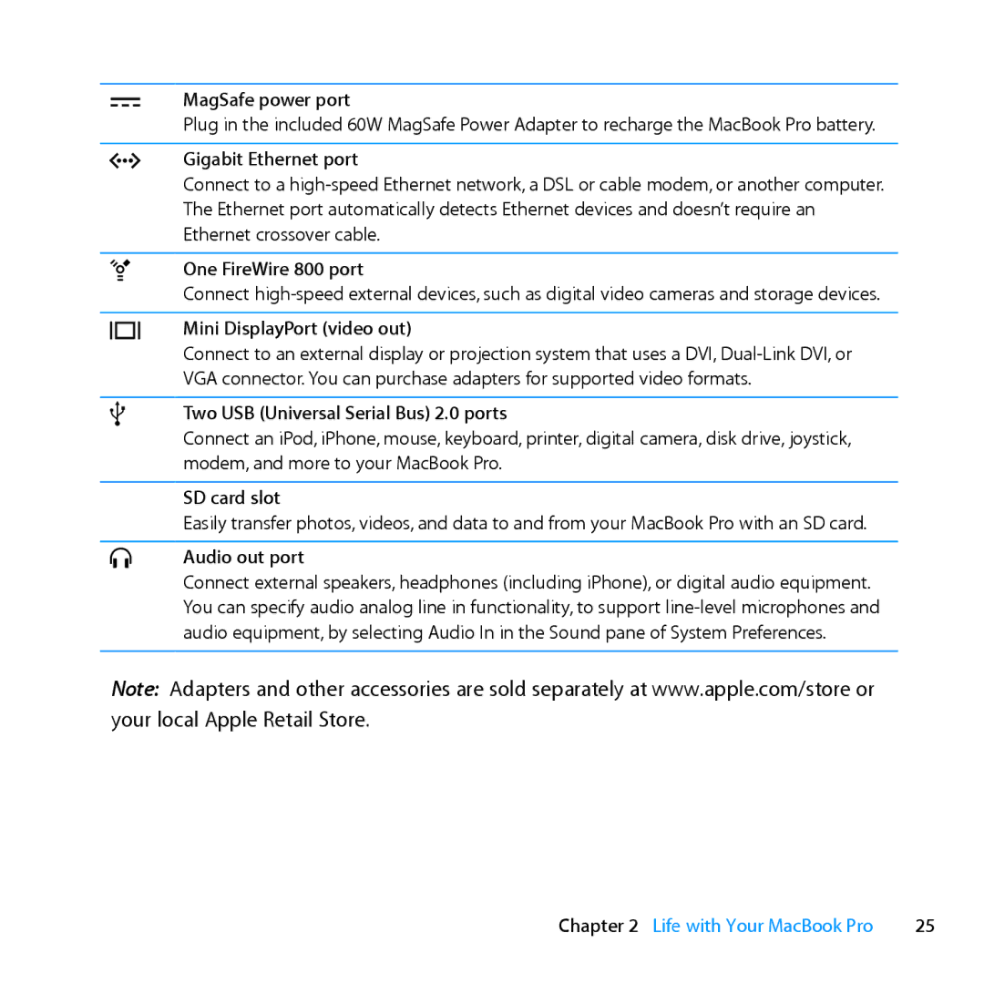 Apple ME662LL/A manual ¯ MagSafe power port 