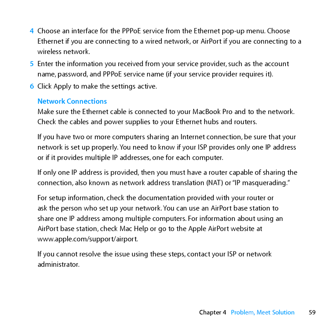 Apple ME662LL/A manual Network Connections 