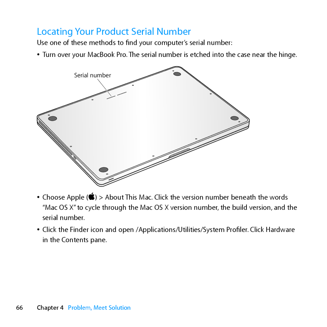 Apple ME662LL/A manual Locating Your Product Serial Number 