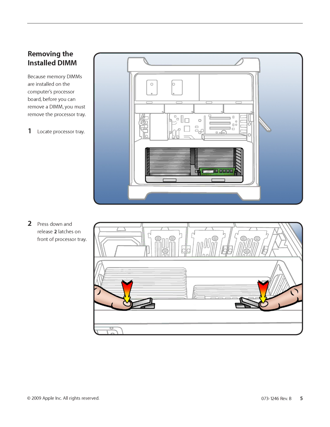 Apple Memory DIMMs warranty Removing the Installed Dimm 