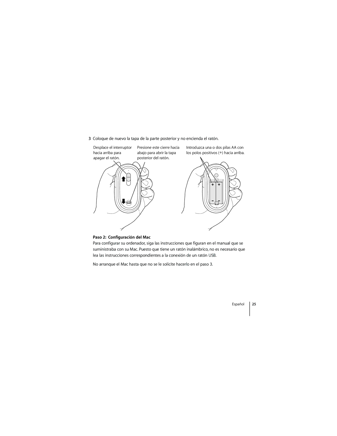 Apple 1Z034-4321-A, Mighty Mouse manual Paso 2 Configuración del Mac 