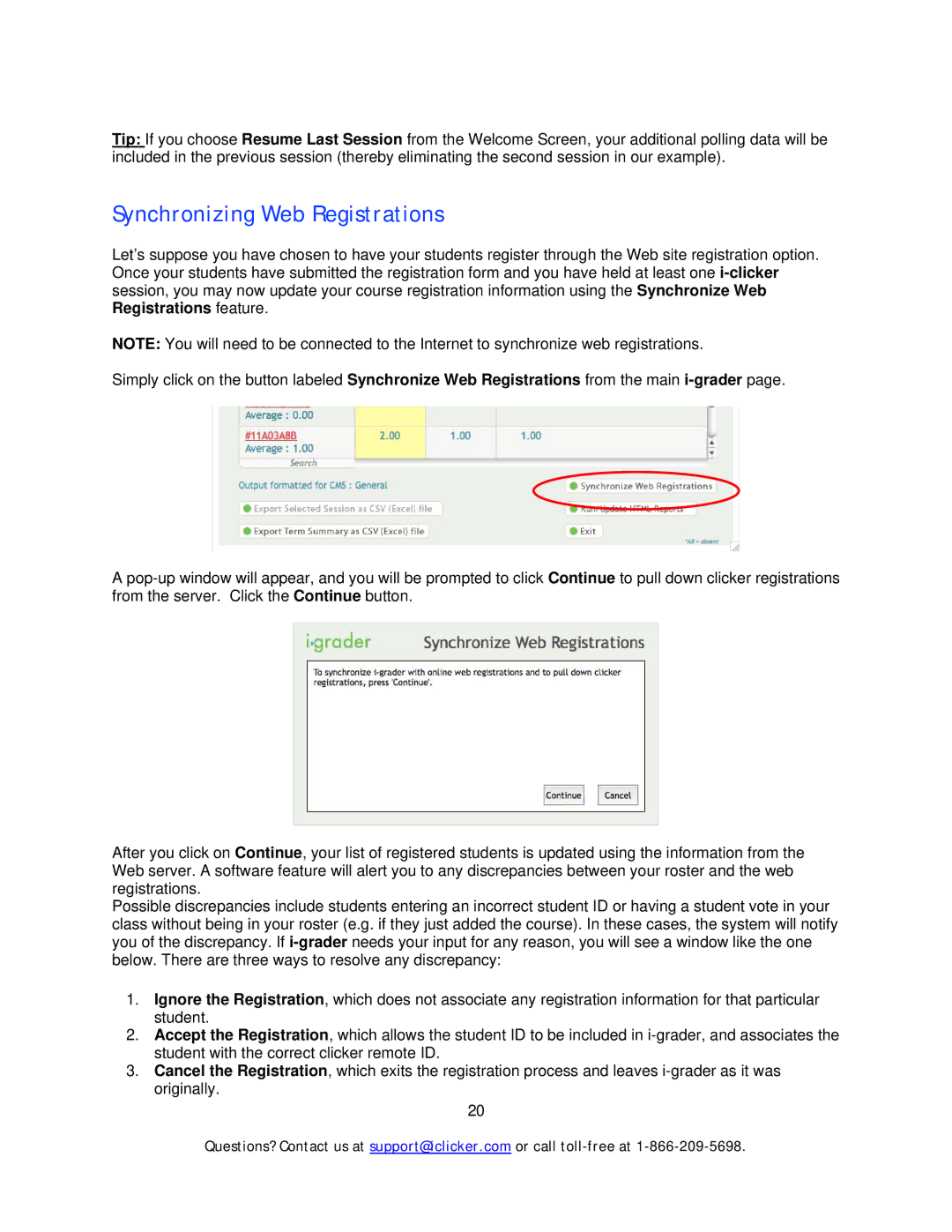 Apple Mouse manual Synchronizing Web Registrations 