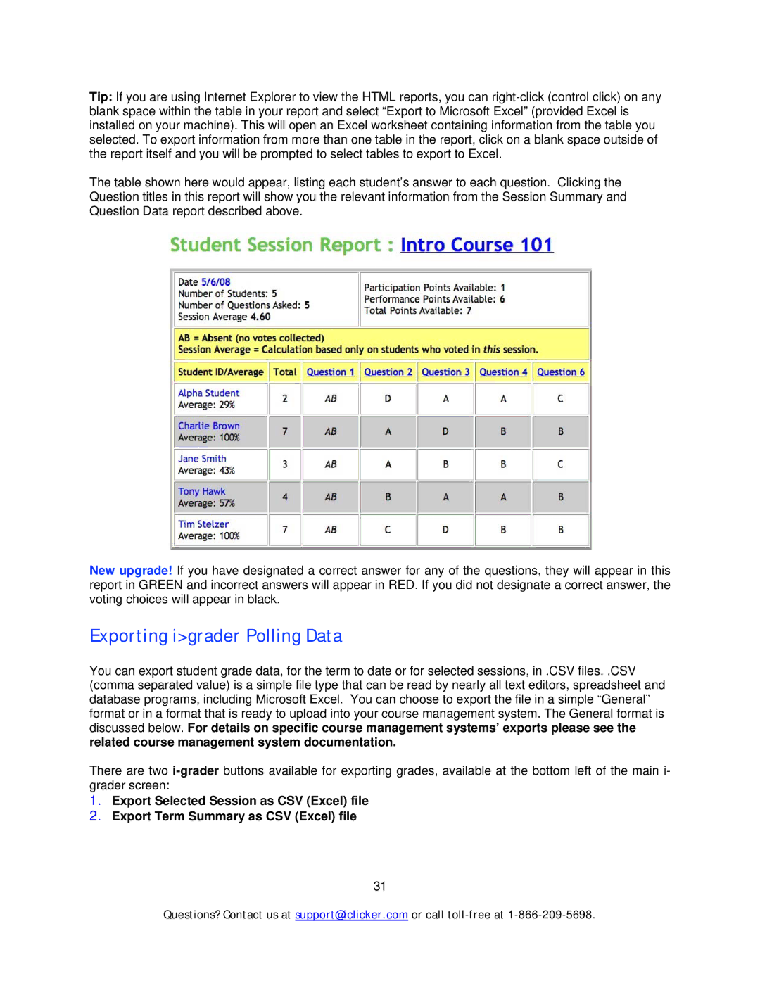 Apple Mouse manual Exporting igrader Polling Data 